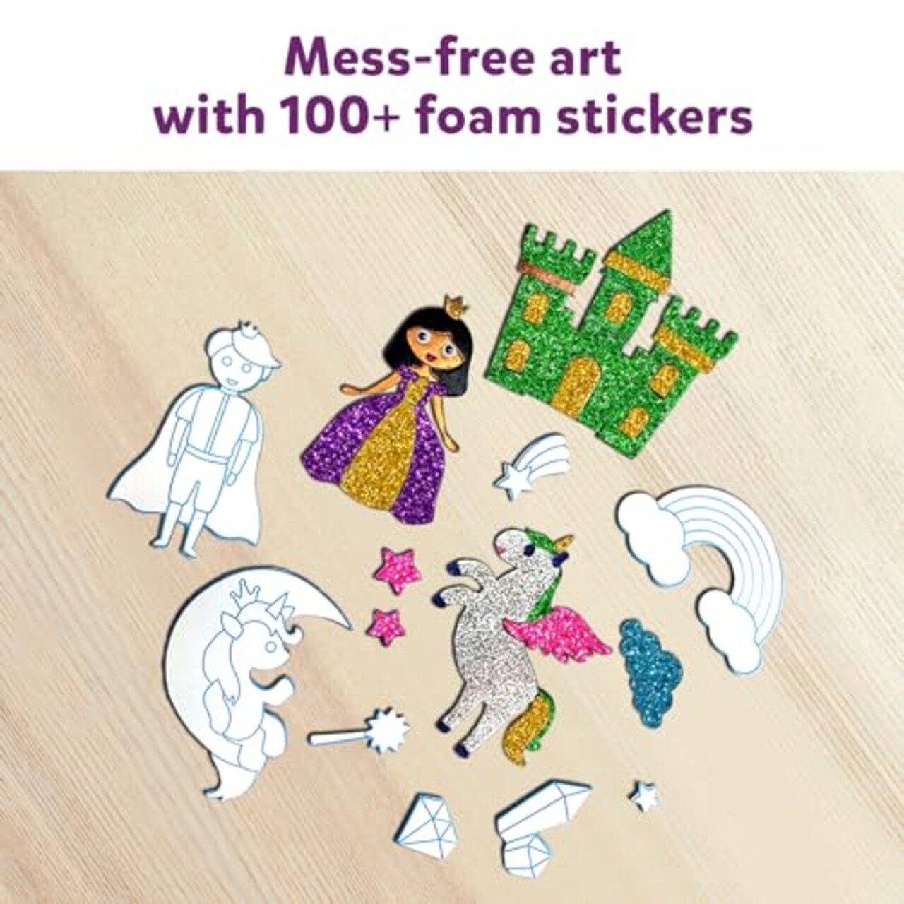 Foil Fun Unicorns & Princesses, No Mess Art for Kids, Craft Kits & Supplies, DIY Creative Activity, Gifts for Girls & Boys Ages 4, 5, 6, 7, 8, 9, Travel Toys